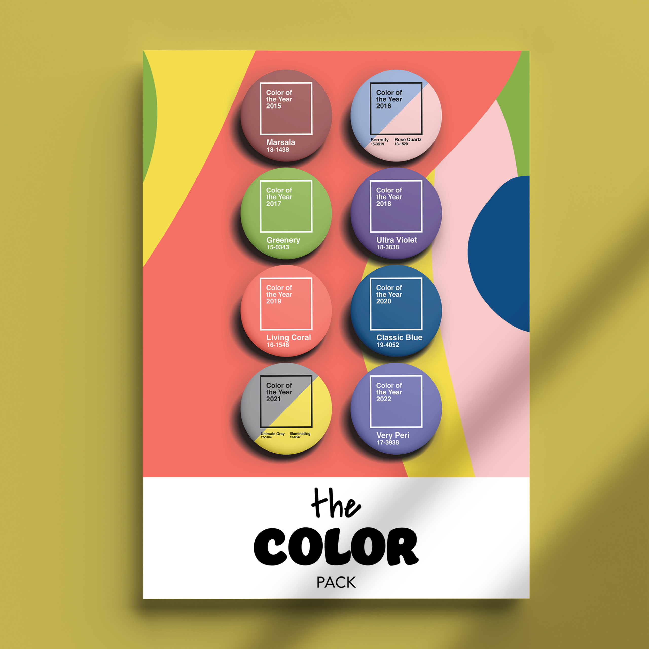 Image of The Color Pack pins on package
